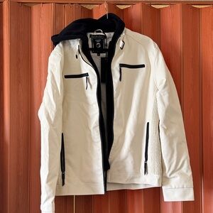 Polo Performance Jacket in White with Black Accents
